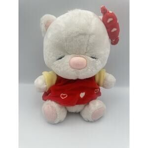 Jinsung Foody Kitty Plush White Cat Red Dress Korea Kawaii Stuffed Animal Toy